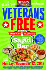 Hoss’s Family Steak & Sea FREE Salad Bar on Veterans Day