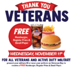 Hamburger Stand Veterans Day FREE Hamburger Meal