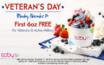 TCBY First 6oz FREE on Veterans Day