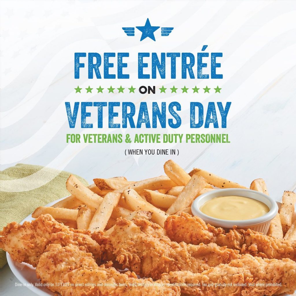 O’Charley’s Veterans Day FREE Meal Military Veterans Discounts & Freebies